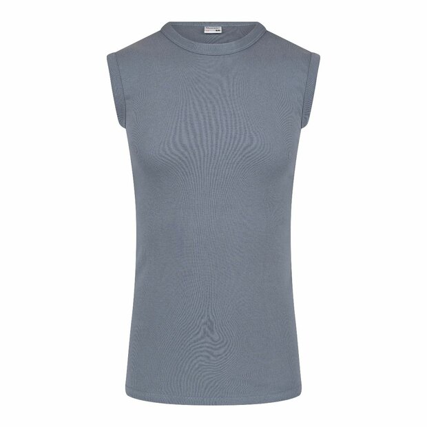 Heren mouwloos shirt met ronde hals M3000 Staalgrijs