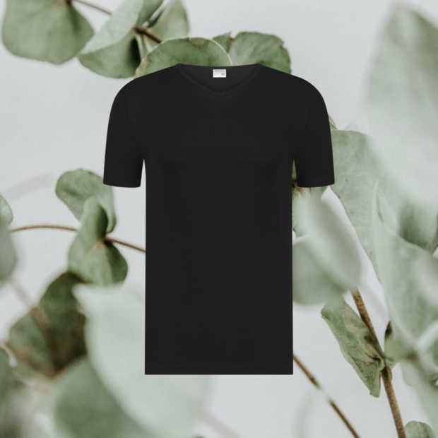 Beeren Green Comfort Heren T-shirt V hals Vince zwart  Beeren Green Comfort Heren T-shirt V hals Vince zwart