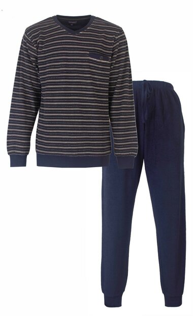 Beeren Paul Hopkins badstof heren pyjama 'Total Eclips Blue' 