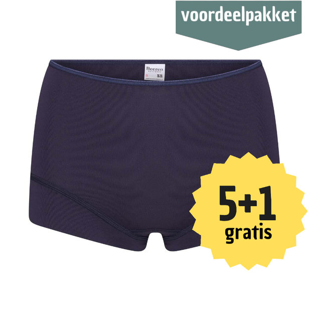 Beeren Dames Short Elegance Donkerblauw (Microvezel) 5+1 multipack 