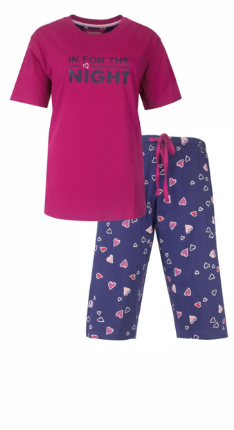 Irresistible dames 3/4 broek pyjama Fuchsia.