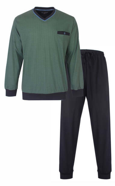 Paul Hopkins Heren Pyjama Geprint Dessin Groen.