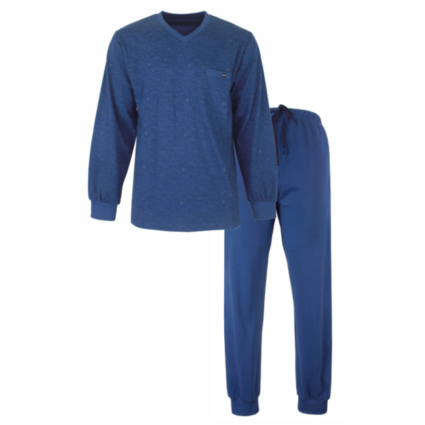 MEQ Herenpyjama &ndash; V-hals Delft Blauw