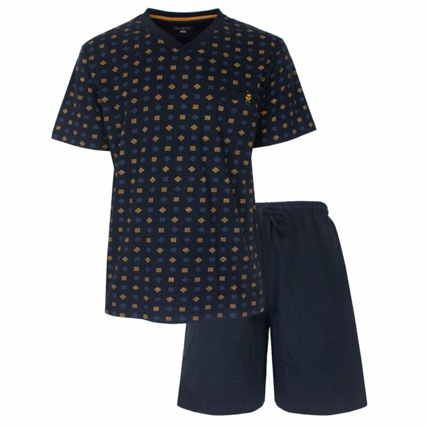  Paul Hopkins heren shortama V-hals donkerblauw