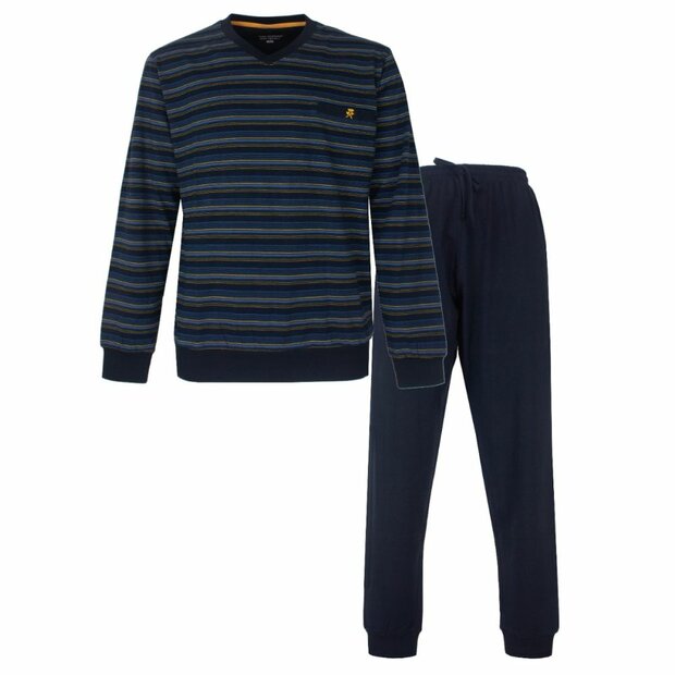 Paul hopkins katoenen Heren pyjama marine streep