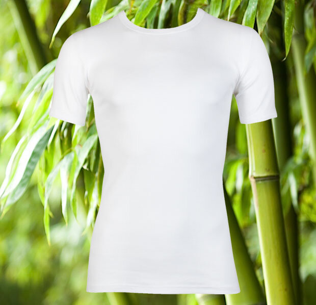 Beeren Bamboe heren T-shirt K.M. Wit  Beeren Bamboe heren T-shirt K.M. Wit