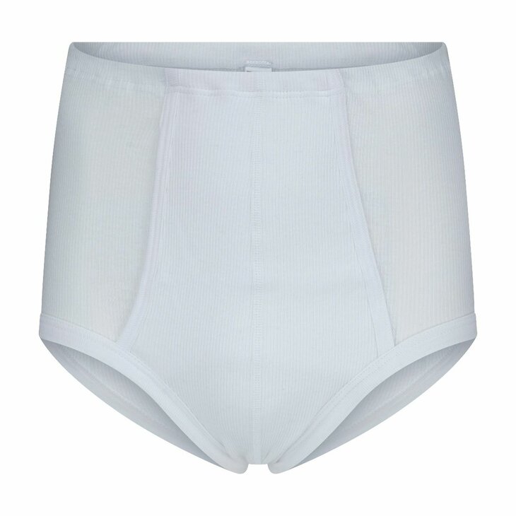 Beeren 2-Pack StarTex heren taille slips met gulp 2x2 rib Wit
