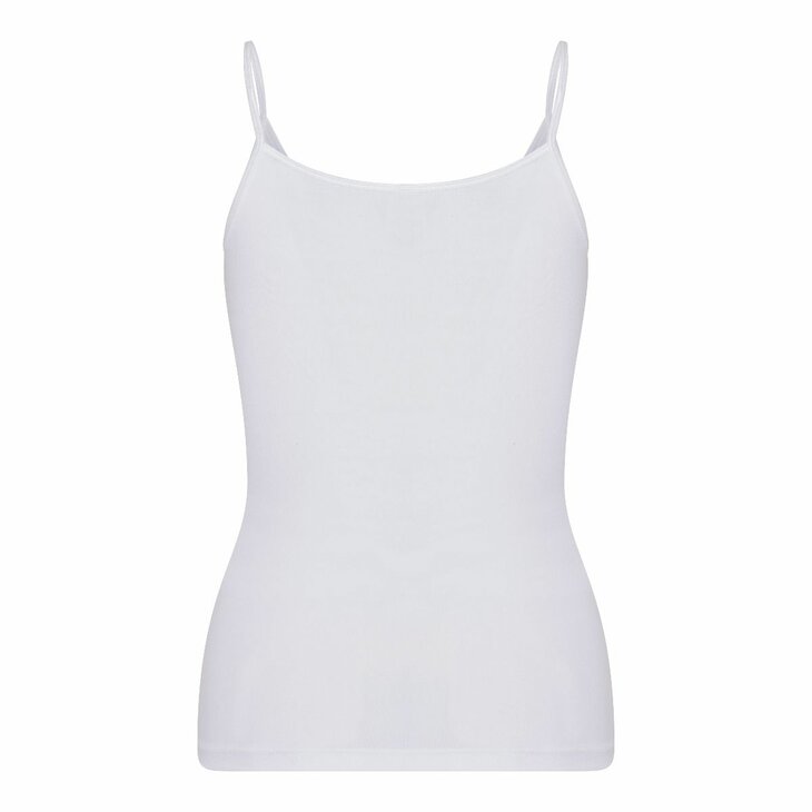 Dames spaghetti hemd Beeren Young Wit voor