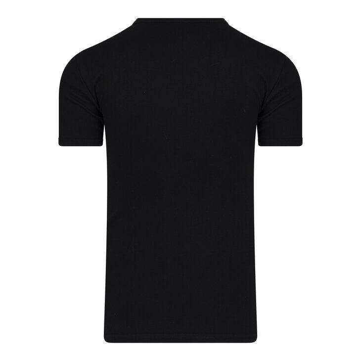 Extra lang heren T-shirt met Diepe V-hals M3000 Zwart