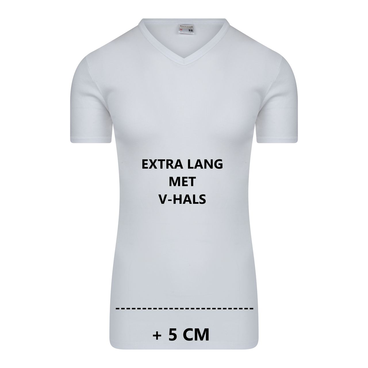 detectie Verpletteren ritme Extra lang heren T-shirt met V-hals M3000 Wit - Beeren Ondergoed
