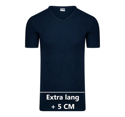 Extra lang heren T-shirt met V-hals M3000 Marine (Katoen)