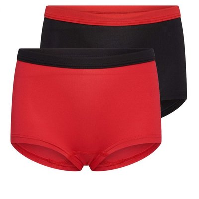 2-Pack Mix&Match Meisjes boxers Rood/Zwart (Microvezel)