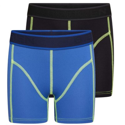 2-Pack Mix&Match Jongens boxershorts uni Blauw/Zwart (Microvezel)