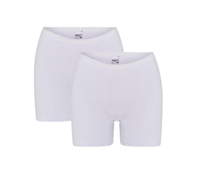 2-Pack Dames boxershorts Softly met lange pijp Wit  (Elastisch Katoen)