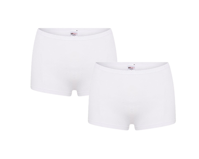 2-Pack Dames boxershorts Comfort Feeling Wit (Elastisch Katoen)