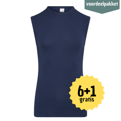 HEREN MOUWLOOS SHIRT MET RONDE HALS M3000 MARINE MULTIPACK 6 + 1 GRATIS!